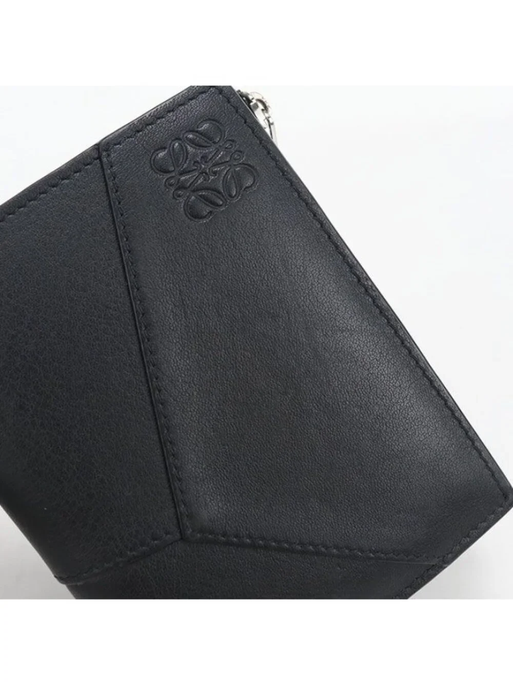 Loewe Slim Compact Wallet Puzzle Bifold Calfskin